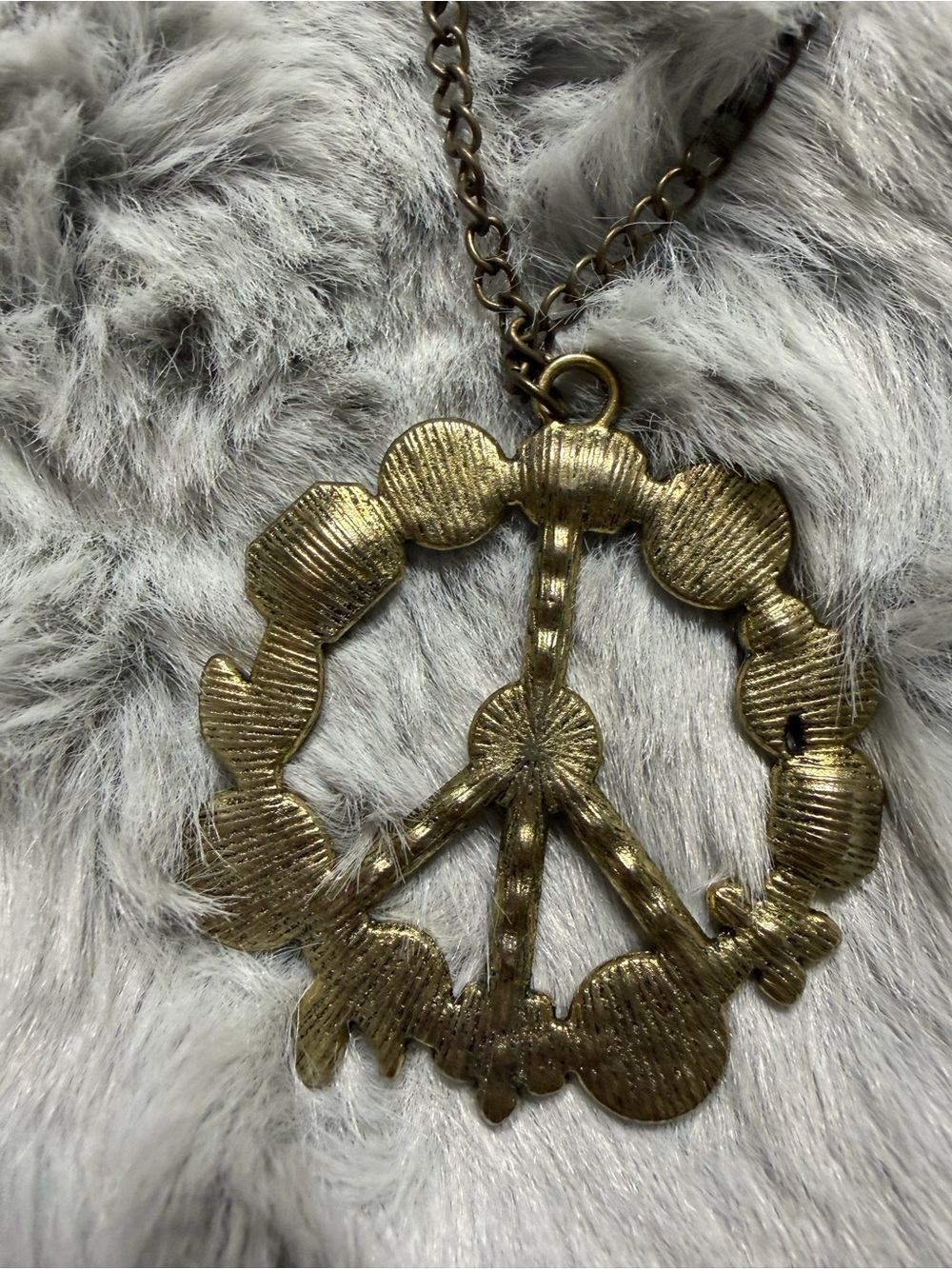 Boho Peace Sign Pendant Necklace in Turquoise & Pink - - Picture 4 of 9